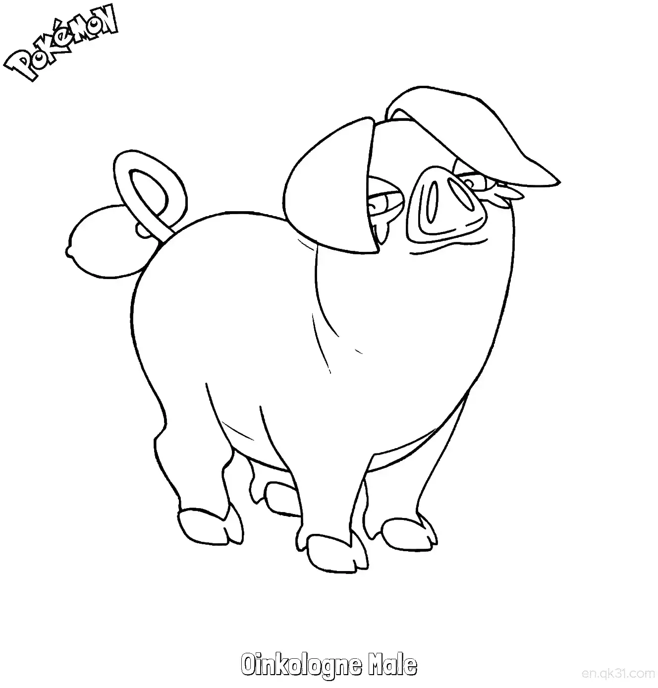 Oinkologne Male Coloring Page - Free Printable Pokemon Coloring Sheets – Free Printable Coloring Page for Kids and Adults